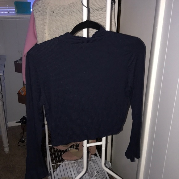 Blue cropped turtle neck - Picture 2 of 4
